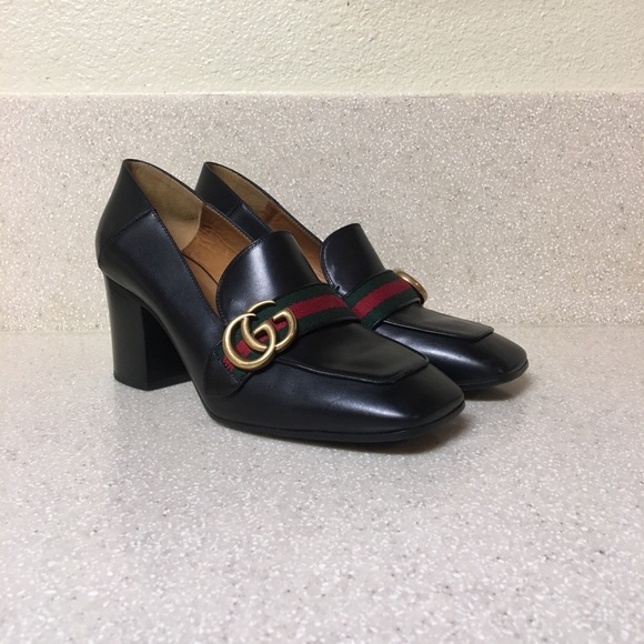 gucci block heel pump